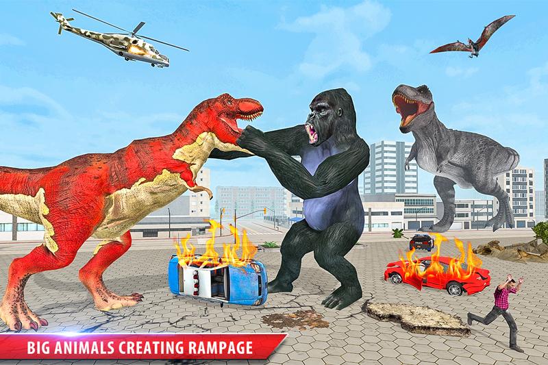 Monster Dinosaur City Riots: Gorilla Rampage Games