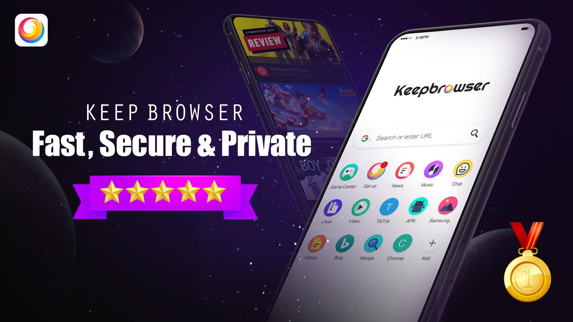 KeepBrowser: Fast VPN browser, HD video downloader