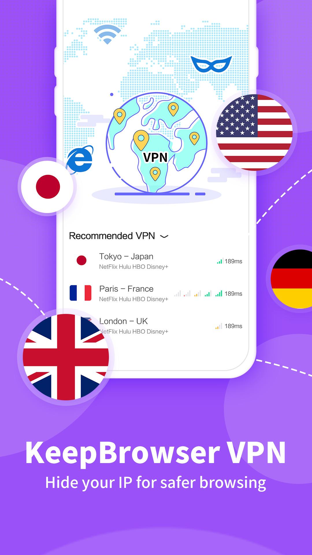 KeepBrowser: Fast VPN browser, HD video downloader