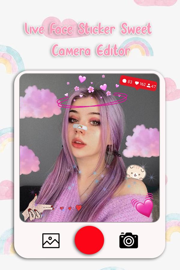 Live Face Stickers Sweet Camera  Editor