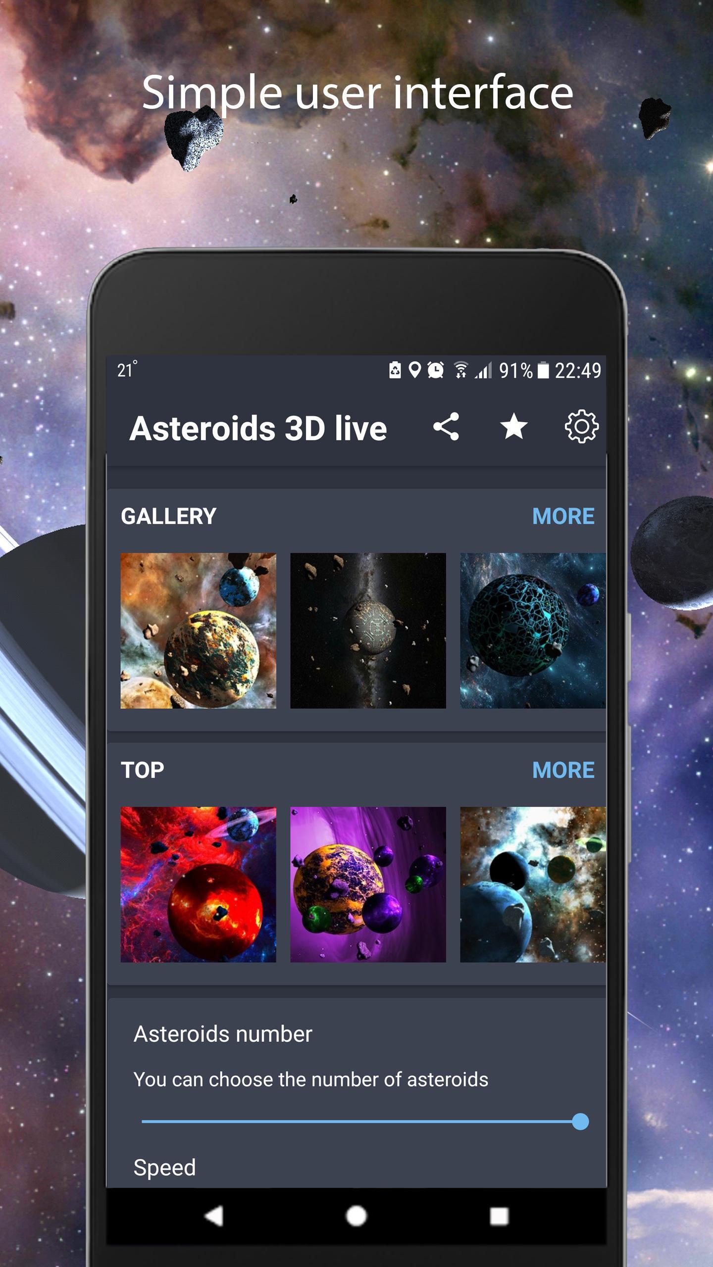 소행성3D 라이브 배경 화면